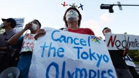 Tokyo’da olimpiyat protestosu